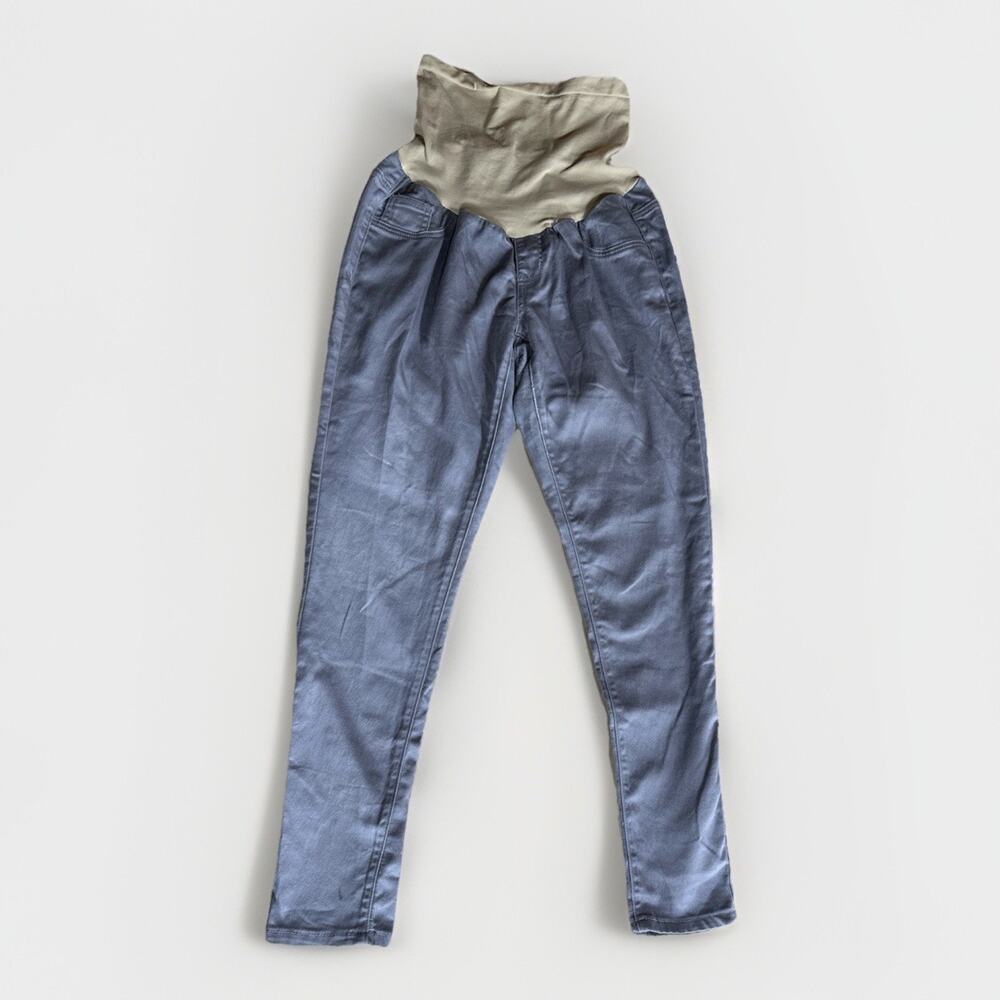 Motherhood Maternity Gray Skinny Jeans Over Belly Panel Size L Large
